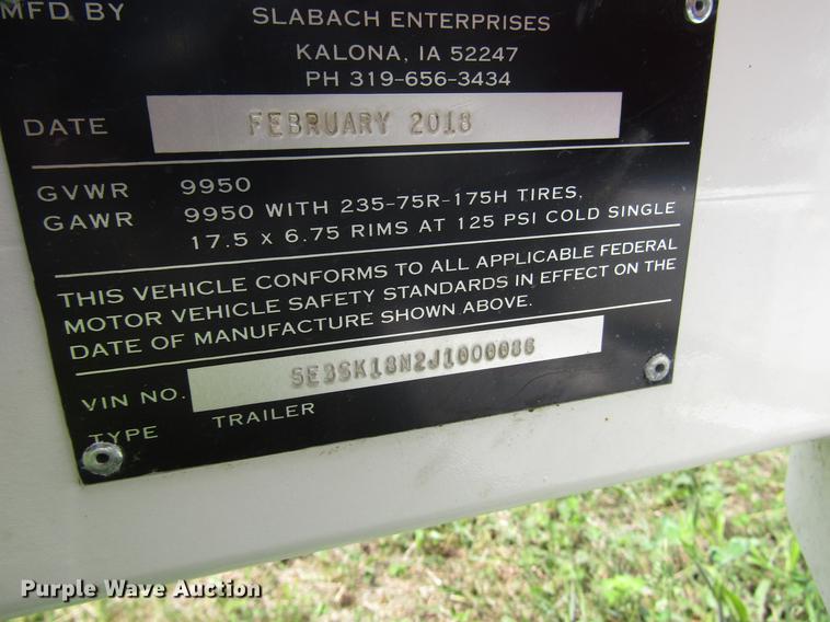 image for item EO9008 2018 Slabach 1-85 Wheeler Reeler reel trailer