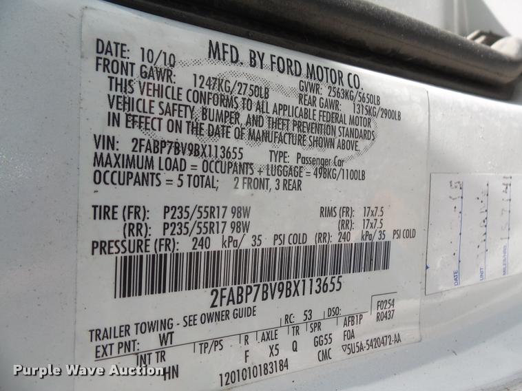 image for item DA1681 2011 Ford Crown Victoria Police Interceptor