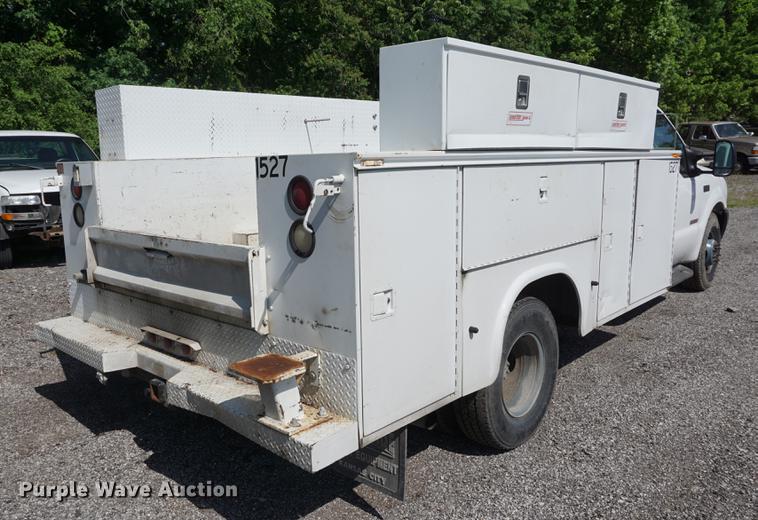 image for item DB6107 2003 Ford F350 Super Duty XL utility bed pickup truck