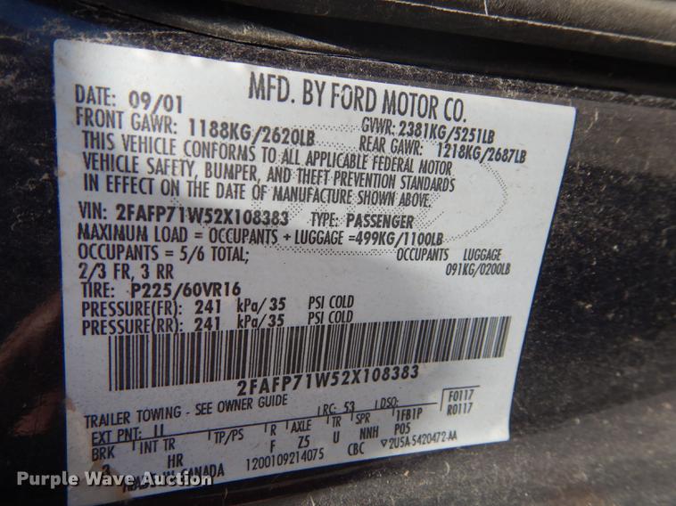 image for item DB8473 2002 Ford Crown Victoria Police Interceptor