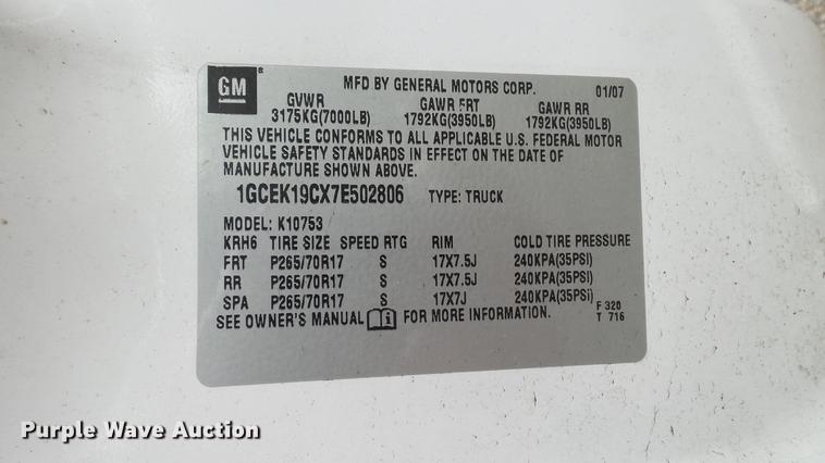 image for item DC5515 2007 Chevrolet Silverado 1500 Ext. Cab pickup truck