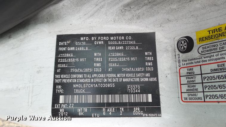 image for item DC5519 2010 Ford Transit Connect XL van