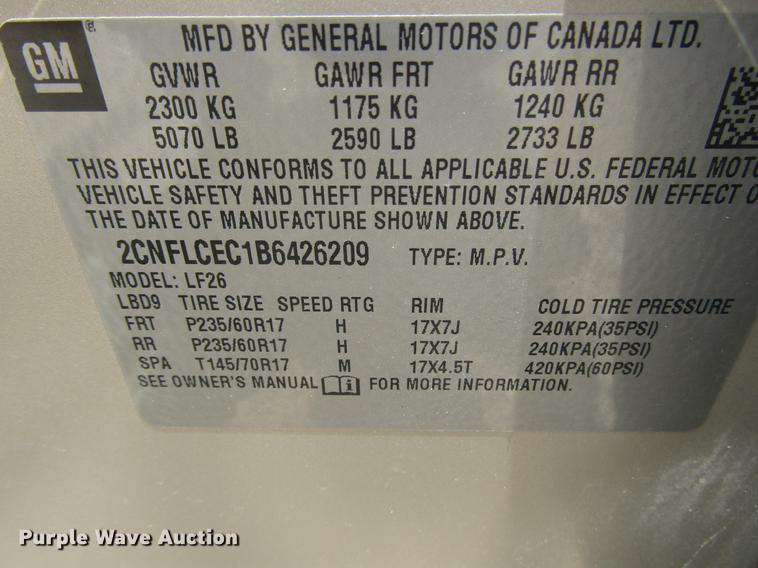 image for item DD7472 2011 Chevrolet Equinox SUV
