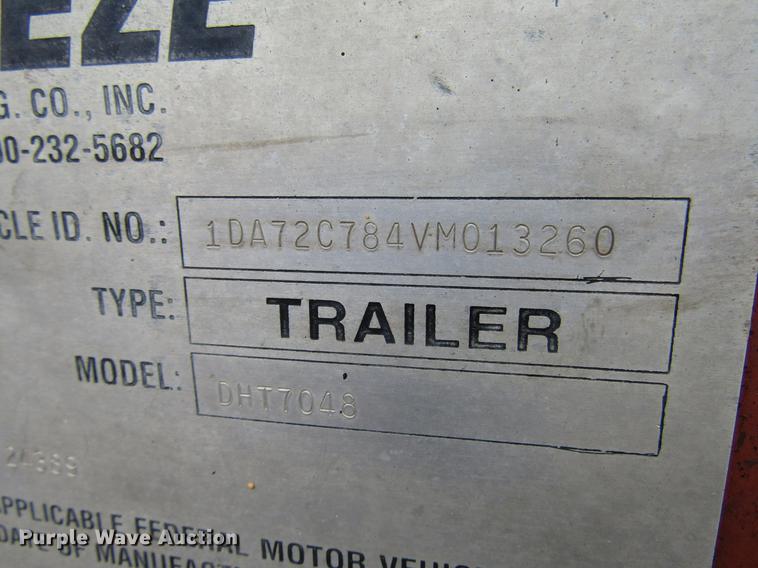 image for item DD7475 1997 Trail-Eze DHT7048 equipment trailer
