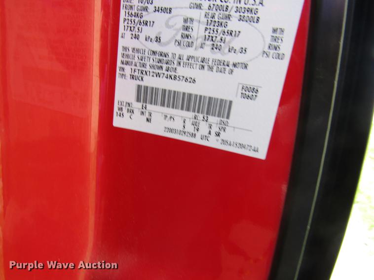 image for item EI9329 2004 Ford F150 SuperCab pickup truck