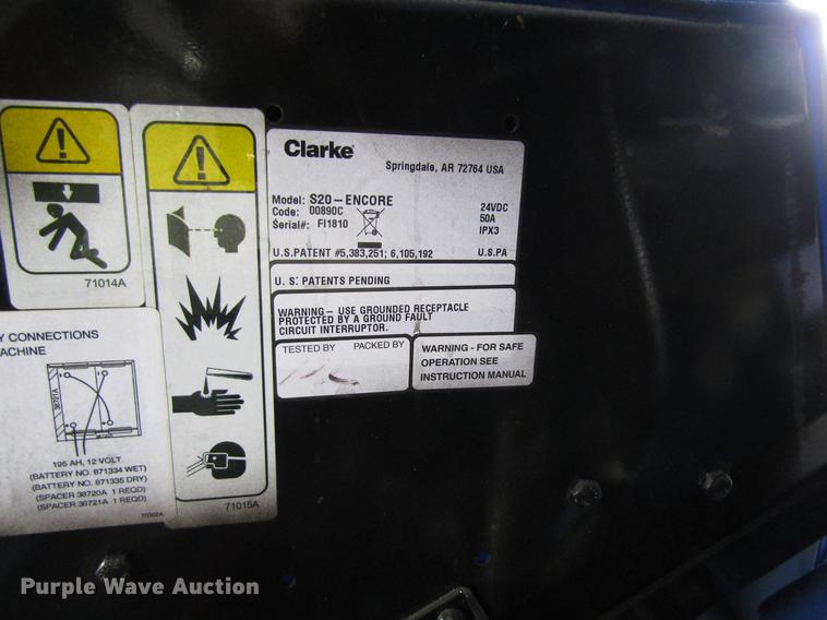image for item EI9364 Clarke S20 Encore floor scrubber