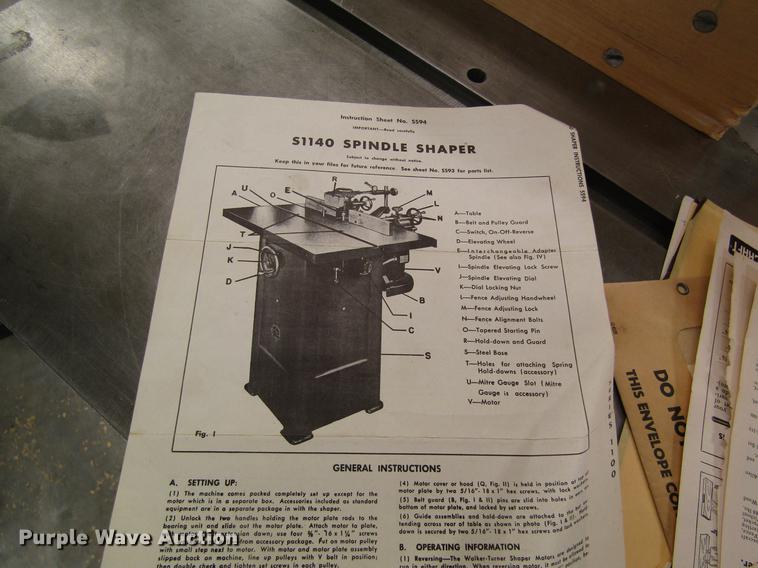 image for item EI9373 Walker Turner 6110 S1140 spindle shaper