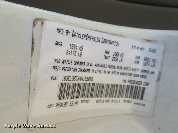 image for item EJ9599 2004 Dodge Stratus