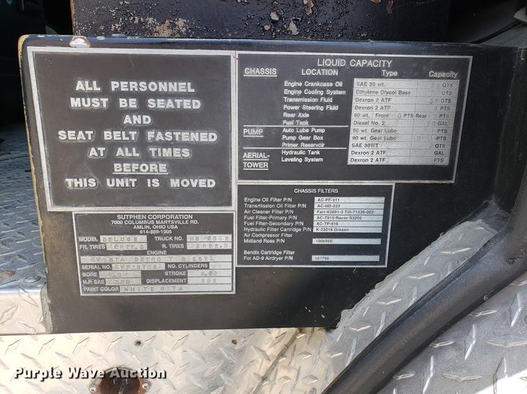 image for item EK9013 1991 E-one Sutphen Deluxe fire truck