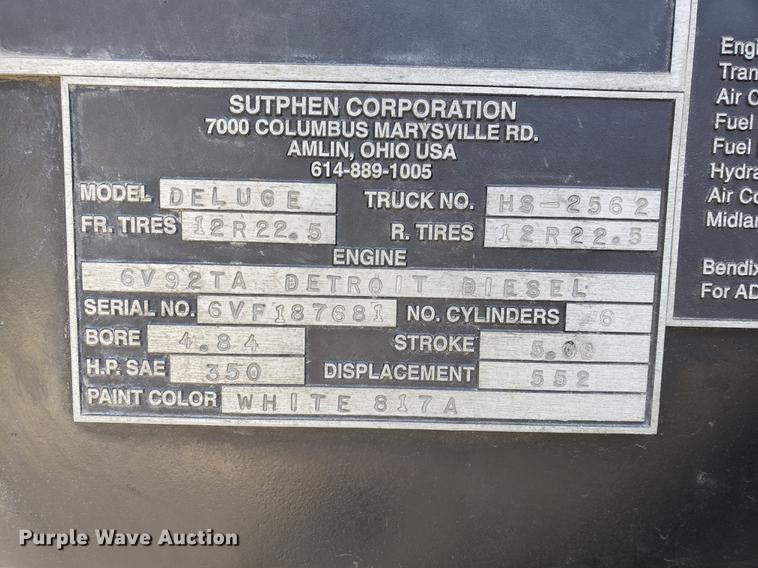 image for item EK9013 1991 E-one Sutphen Deluxe fire truck