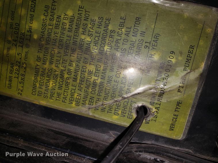 image for item EK9013 1991 E-one Sutphen Deluxe fire truck