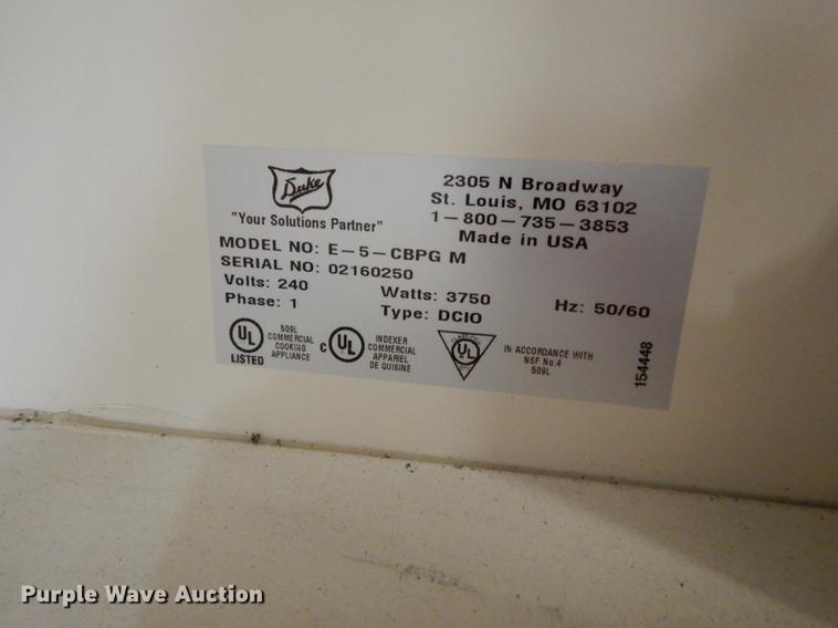 image for item EK9281 Duke five well steam table