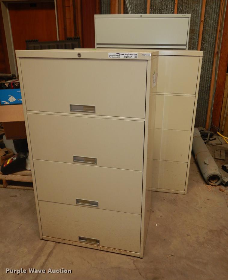 image for item EQ9967 (3) lateral metal file cabinets