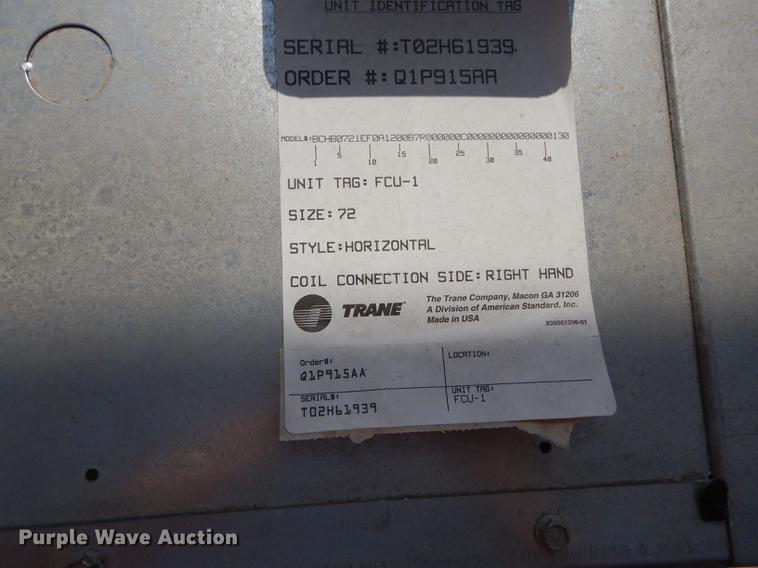 image for item EQ9974 Trane Blower Coil air handler