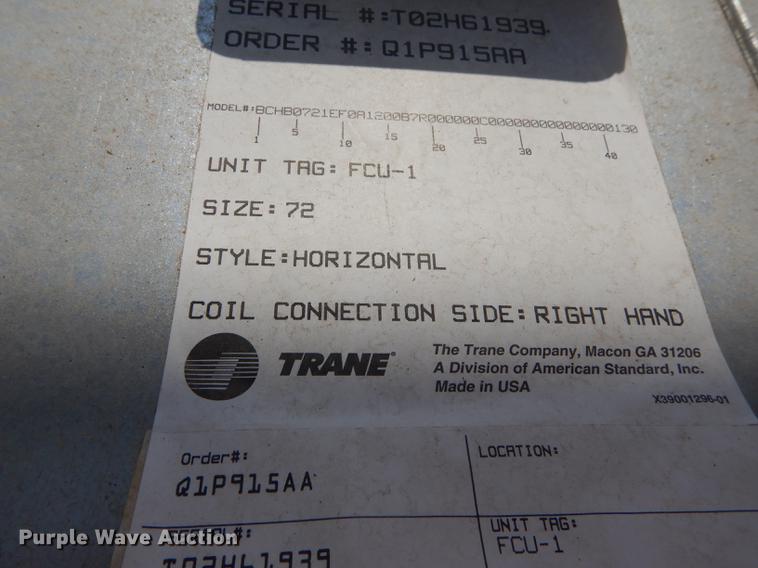 image for item EQ9974 Trane Blower Coil air handler