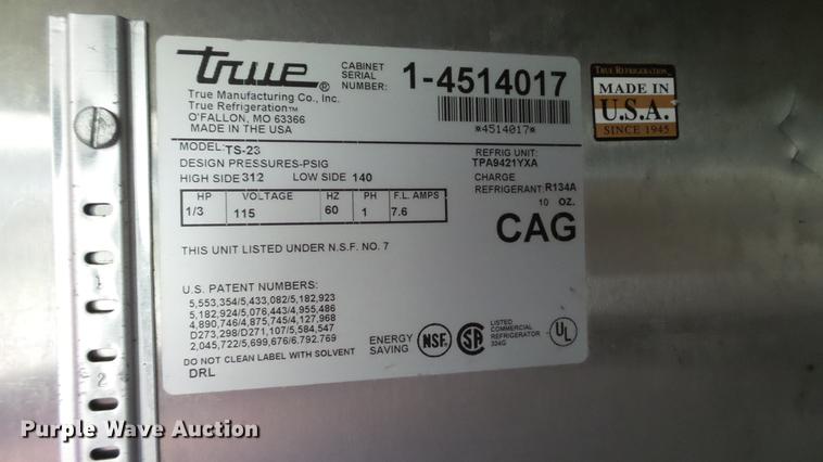 image for item EZ9367 True TS-23 stainless steel refrigerator