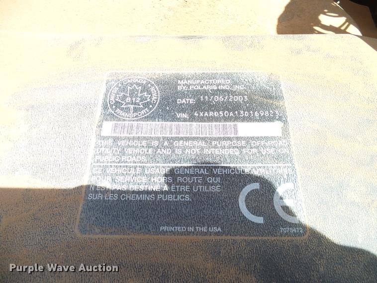 image for item AO9326 2003 Polaris Ranger utility vehicle