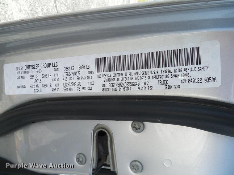 image for item DD8196 2013 Dodge Ram 2500HD Crew Cab pickup truck