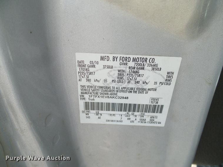 image for item DD8201 2010 Ford F150 SuperCab pickup truck