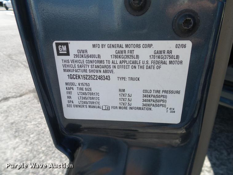 image for item DD8206 2006 Chevrolet Silverado 1500 Ext. Cab pickup truck