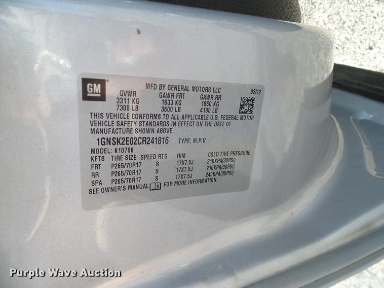 image for item DD8208 2012 Chevrolet Tahoe Police SUV