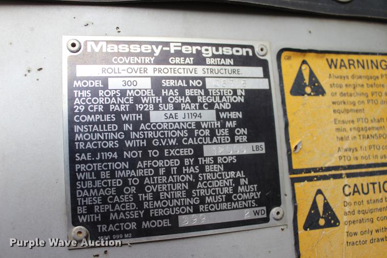 image for item BE9352 Massey-Ferguson 399 tractor