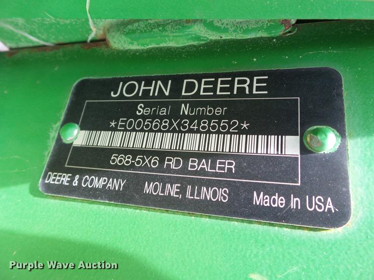 image for item EN9572 2008 John Deere 568 Mega Wide Plus round baler