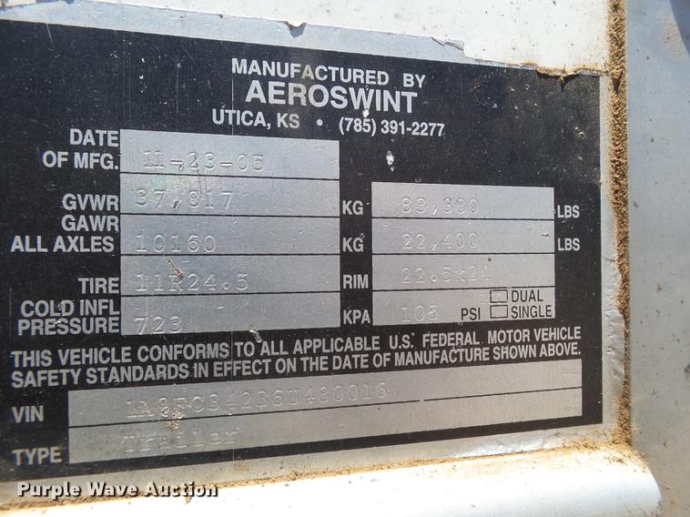 image for item EN9579 2006 Aeroswint live bottom silage trailer