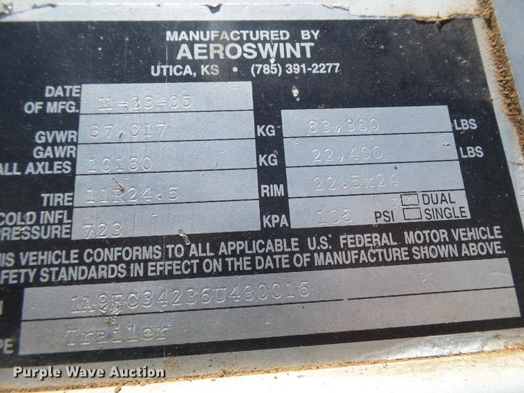 image for item EN9579 2006 Aeroswint live bottom silage trailer