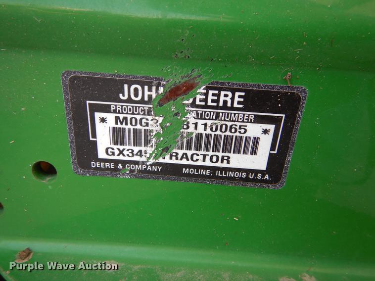 image for item EQ9553 John Deere GX345 lawn mower