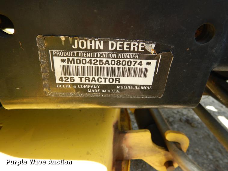 image for item EQ9963 John Deere 425 lawn mower