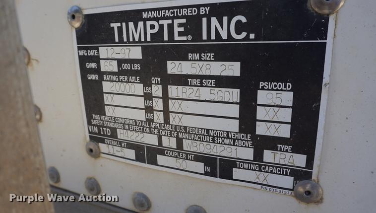 image for item DB6007 1998 Timpte double hopper bottom grain trailer