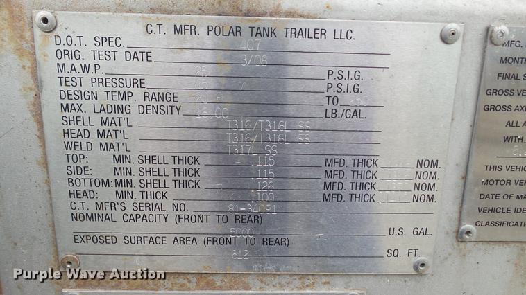 image for item DC2649 2008 Polar tank trailer