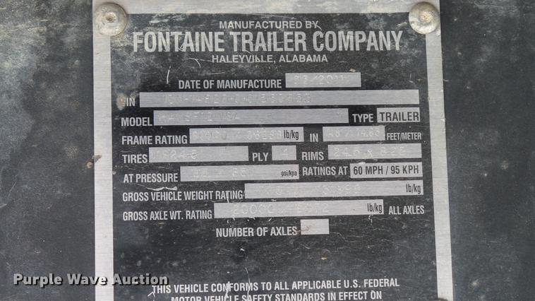 image for item DE0171 2012 Fontaine HAVSF12WSA flatbed trailer
