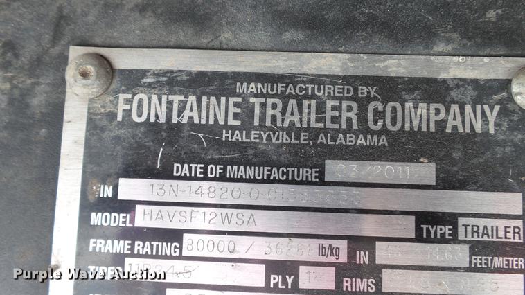 image for item DE0171 2012 Fontaine HAVSF12WSA flatbed trailer