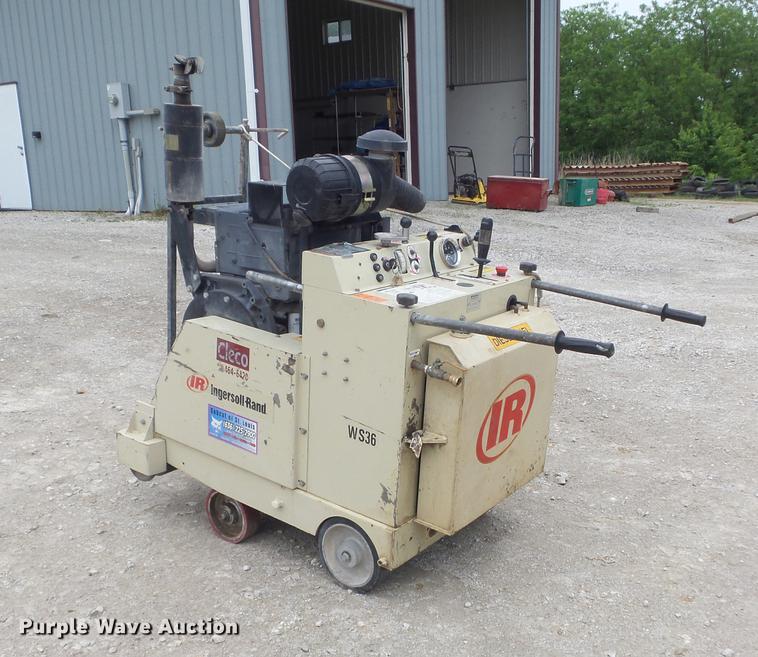 image for item DC7253 2004 Ingersoll Rand WS36 concrete saw and enclosed cargo trailer