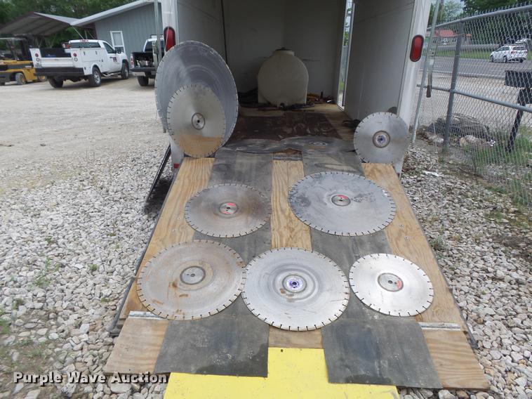 image for item DC7253 2004 Ingersoll Rand WS36 concrete saw and enclosed cargo trailer