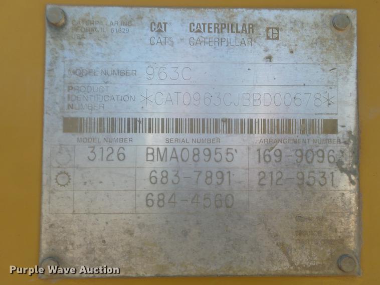 image for item DC7278 2004 Caterpillar 963C track loader