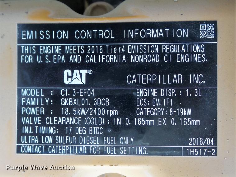 image for item DC7283 2016 Caterpillar 303E CR mini excavator