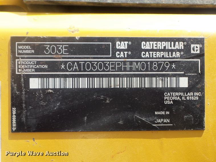 image for item DC7283 2016 Caterpillar 303E CR mini excavator