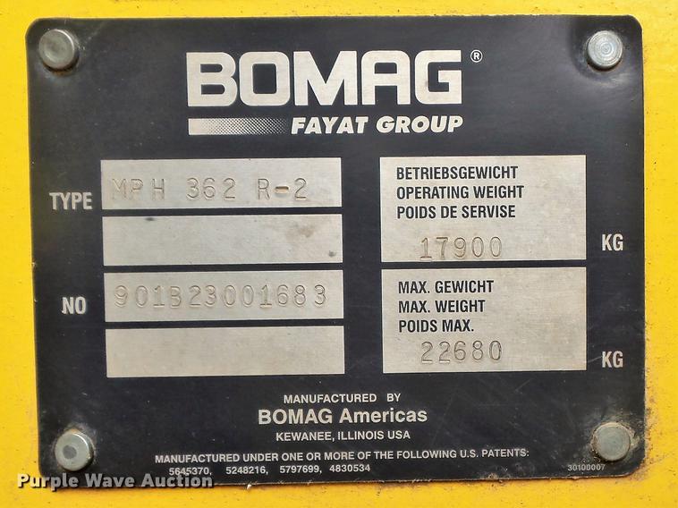 image for item DC7289 2011 Bomag MPH362R-2 recycler / stabilizer
