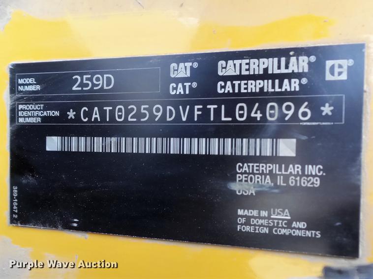image for item DD7191 2015 Caterpillar 259D skid steer
