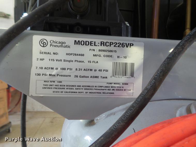 image for item DM9920 Chicago Pneumatic RCP226VP air compressor