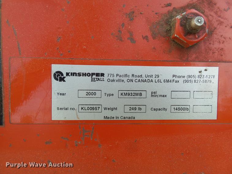 image for item DM9942 Kinshofer barrier lift all