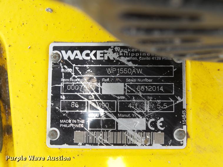 image for item DM9957 Wacker WP1550AW vibratory plate compactor