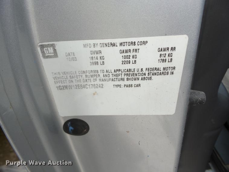 image for item BI9520 2004 Pontiac Grand Am GT