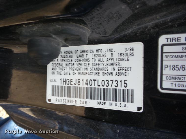 image for item BI9687 1996 Honda Civic