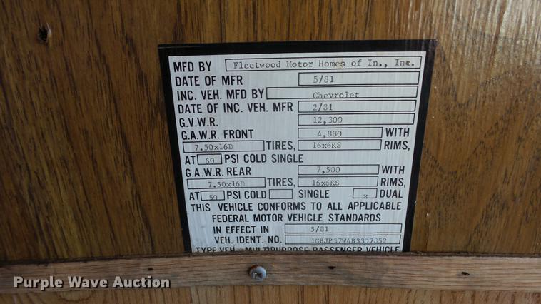 image for item DC3057 1981 Pace Arrow RV