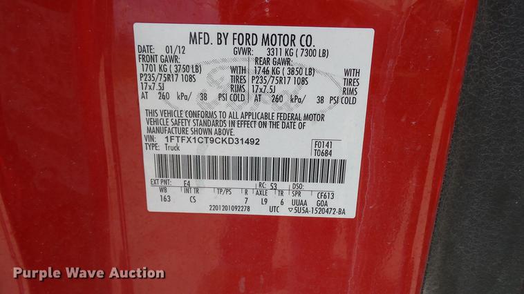 image for item DC4190 2012 Ford F150 SuperCab pickup truck