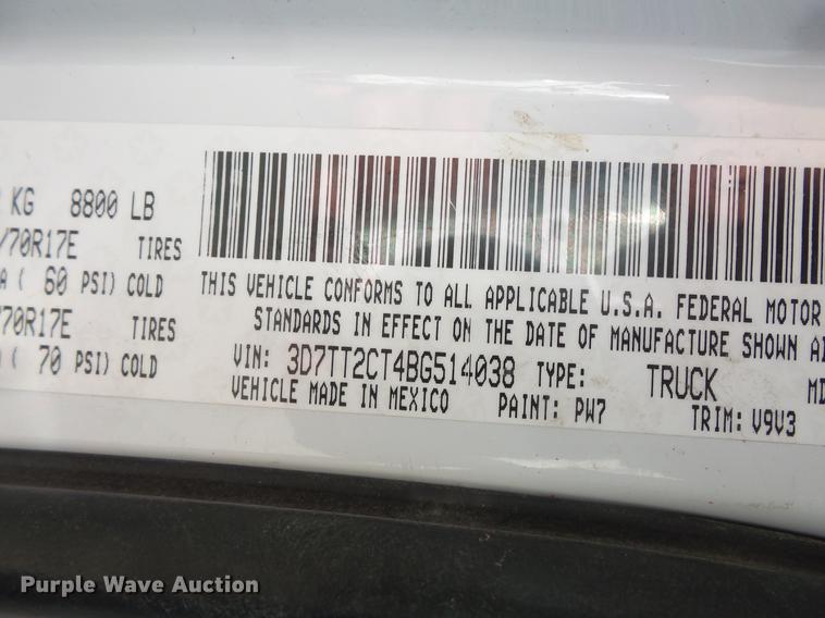 image for item DC4713 2011 Dodge Ram 2500 Quad Cab pickup truck